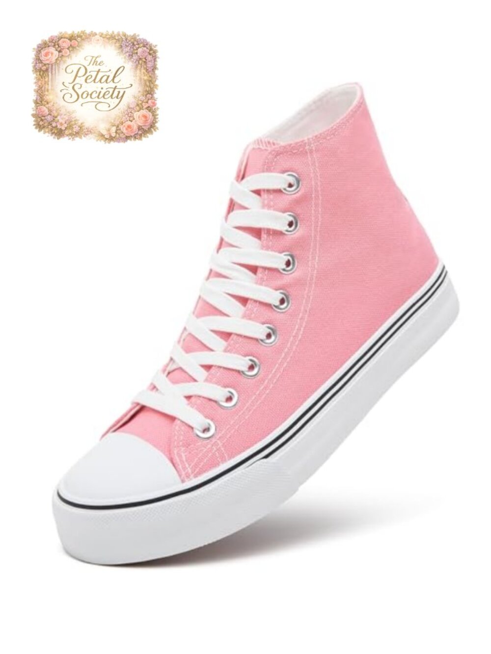 Women's High Top Canvas Sneakers Lace-Up Casual Walking Shoes